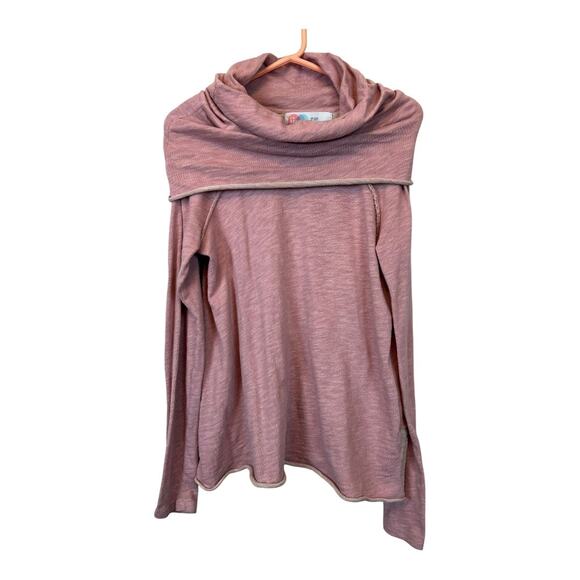 FP Beach Free People Pink Shawl Collar Boho Bohemian Blouse Shirt Top XS - Picture 1 of 5